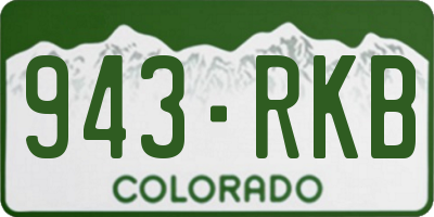 CO license plate 943RKB