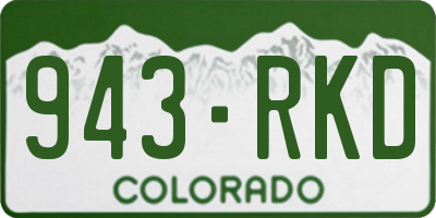 CO license plate 943RKD