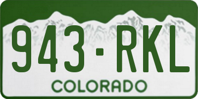 CO license plate 943RKL