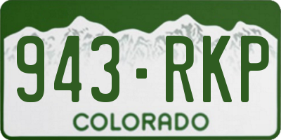 CO license plate 943RKP