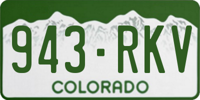 CO license plate 943RKV