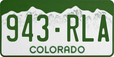CO license plate 943RLA