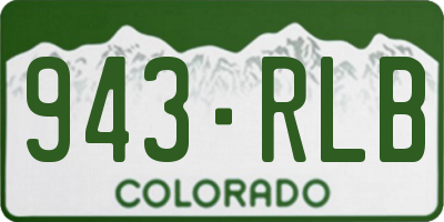 CO license plate 943RLB