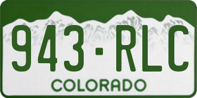 CO license plate 943RLC