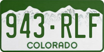 CO license plate 943RLF