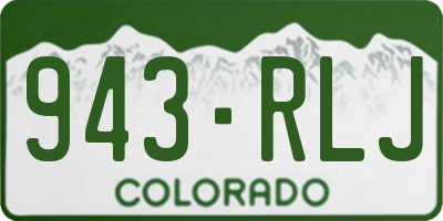 CO license plate 943RLJ