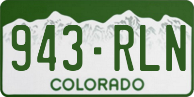 CO license plate 943RLN