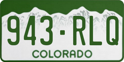 CO license plate 943RLQ