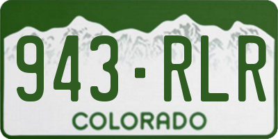 CO license plate 943RLR