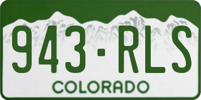 CO license plate 943RLS