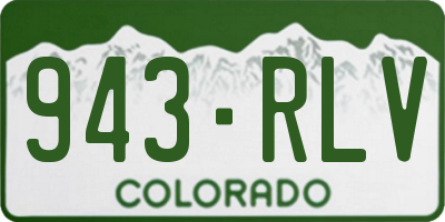 CO license plate 943RLV