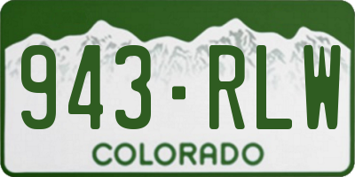CO license plate 943RLW