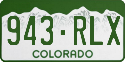 CO license plate 943RLX