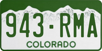 CO license plate 943RMA