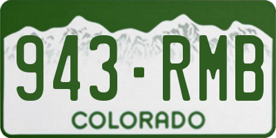 CO license plate 943RMB