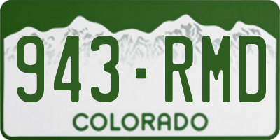 CO license plate 943RMD