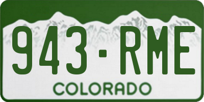 CO license plate 943RME