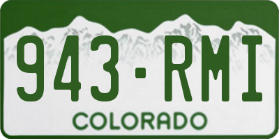CO license plate 943RMI