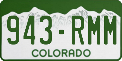 CO license plate 943RMM
