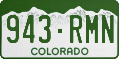 CO license plate 943RMN