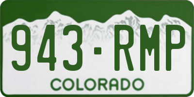 CO license plate 943RMP