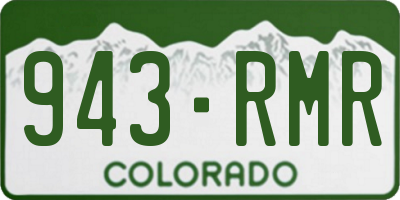 CO license plate 943RMR