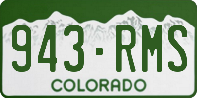CO license plate 943RMS