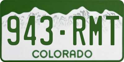 CO license plate 943RMT