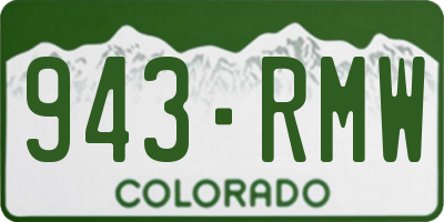 CO license plate 943RMW