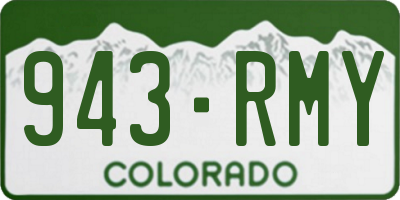 CO license plate 943RMY