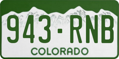 CO license plate 943RNB