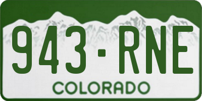 CO license plate 943RNE