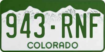 CO license plate 943RNF