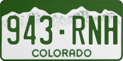 CO license plate 943RNH