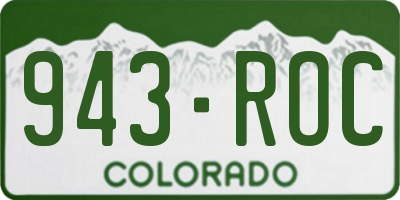 CO license plate 943ROC