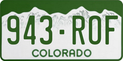 CO license plate 943ROF