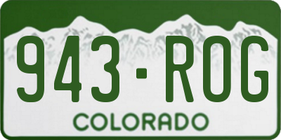 CO license plate 943ROG