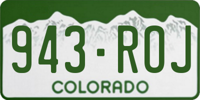 CO license plate 943ROJ