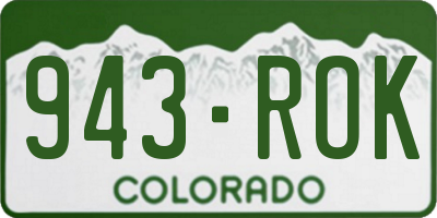 CO license plate 943ROK