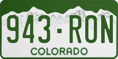 CO license plate 943RON