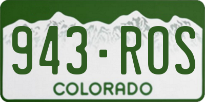 CO license plate 943ROS