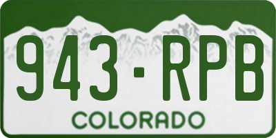 CO license plate 943RPB