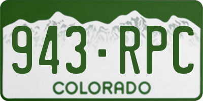 CO license plate 943RPC