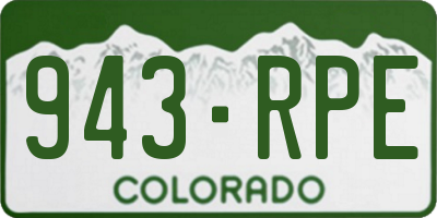 CO license plate 943RPE