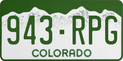 CO license plate 943RPG