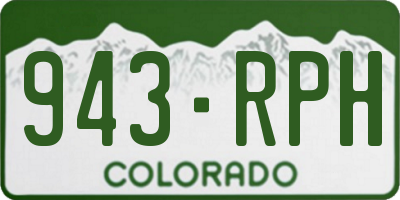 CO license plate 943RPH
