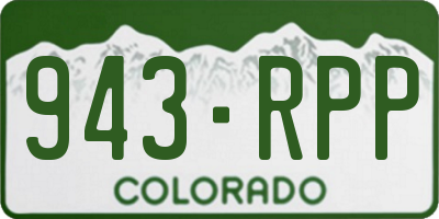 CO license plate 943RPP