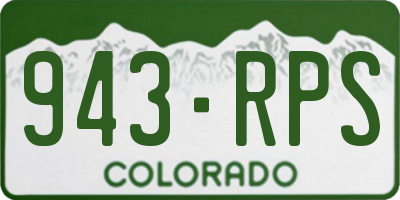 CO license plate 943RPS