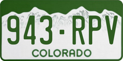 CO license plate 943RPV