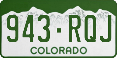 CO license plate 943RQJ